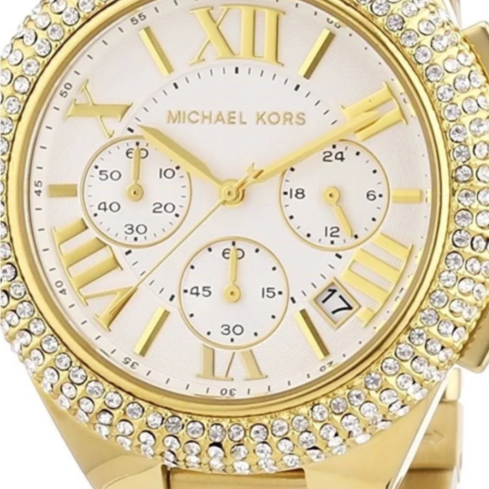 Michael Kors Gold and White Crystal Watch